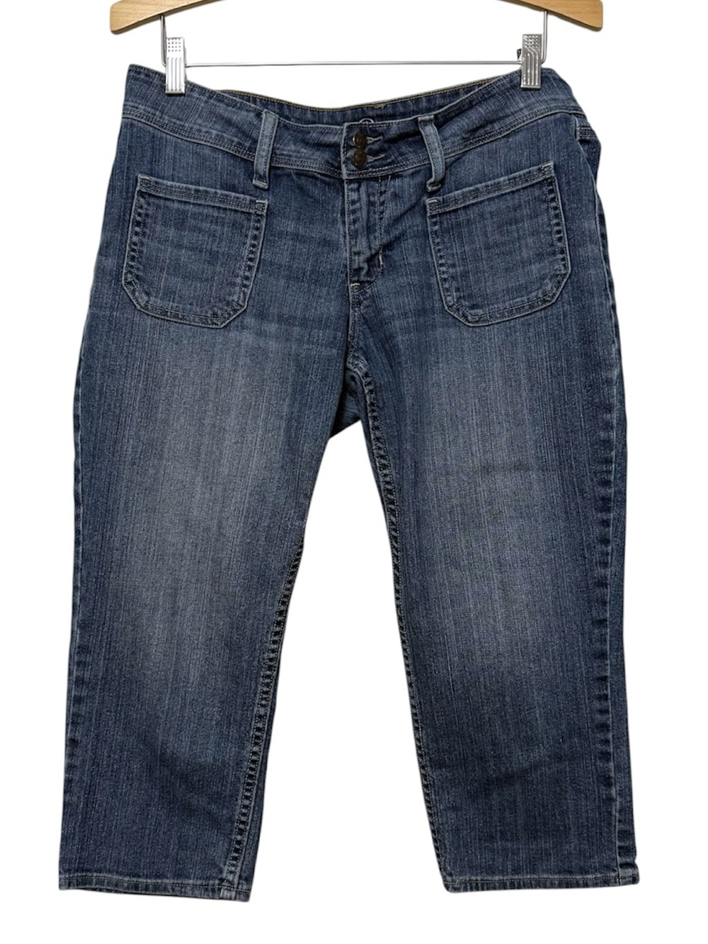 Old Navy The Diva Capri Jeans Women’s 10 Denim Low Rise Patch Pocket Stretch Y2K